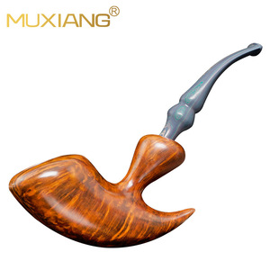 Muxiang Handmade Briarwood Pipe Bent Type 3mm Solid Wood Tobacco Pipe For Men - Product Image 2