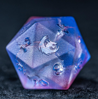 Donjons et Dragons D20 logo personnalisé, jeu de dés en verre de pierre précieuse arc-en-ciel