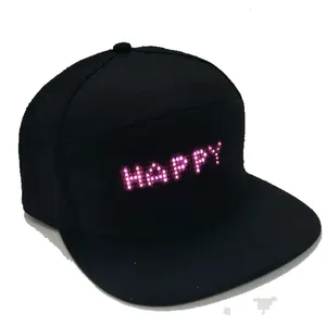 Gorras Usb Charging App Control Scrolling Message LED Display Hat Advertising Promotion Led Caps Editable Cool LED Snapback Hat