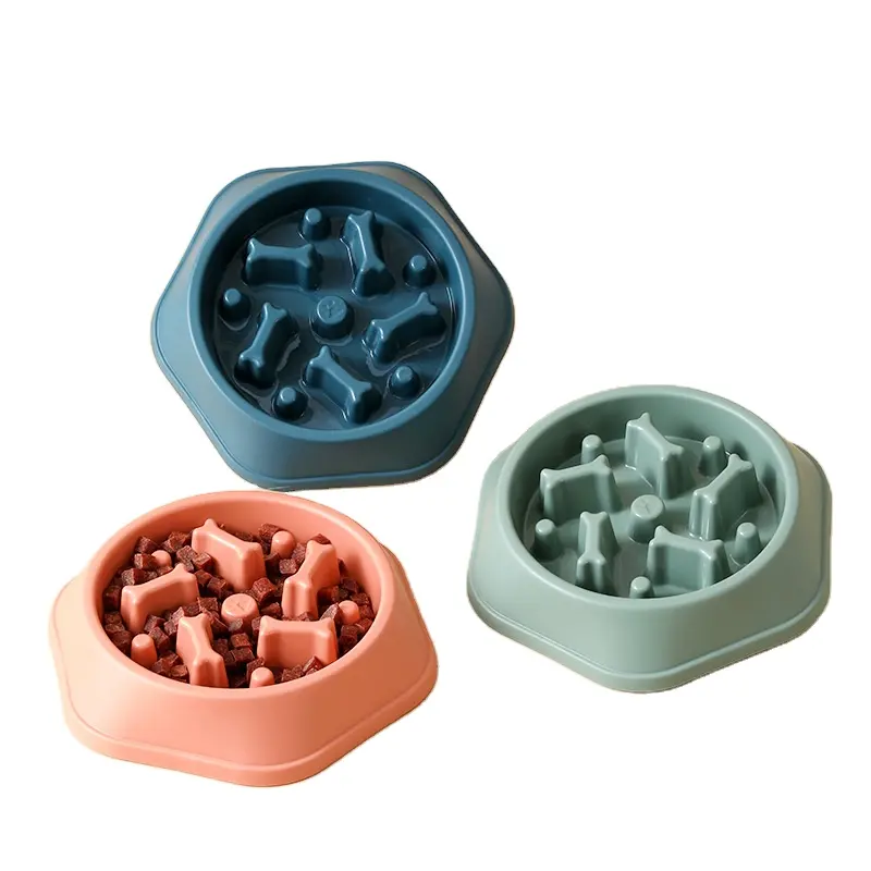 Plástico Food Grade Pet Dog Alimentador Prato Anti-deglutição Placa Safe Pet Bowls Alimentadores Saudável Dog Slow Feeder Bowl