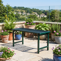 Banc pliant robuste tout acier moderne, portable et peu encombrant, facile à monter pour le camping, la salle de sport, l'école, l'hôtel et les événements en plein air