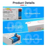 Pengontrol ESP32 WLED 4 Output 20A Fuse Kontrol Jarak Jauh ROHS Suara Mikrofon Lampu Dinamis USB-C UART DIY Hemat Energi Relay Level