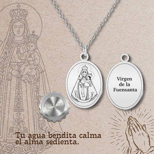 Collana con Pendente della Vergine di Fuensanta in Acciaio Inossidabile Cotigo, Gioiello Religioso Cattolico con Icona del Santo - Product Image 4