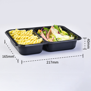 cpet khay ovenable 2 ngăn niêm phong dùng một lần bao bì thực phẩm hãng hàng không cpet container với chống sương mù phim - Product Image 2