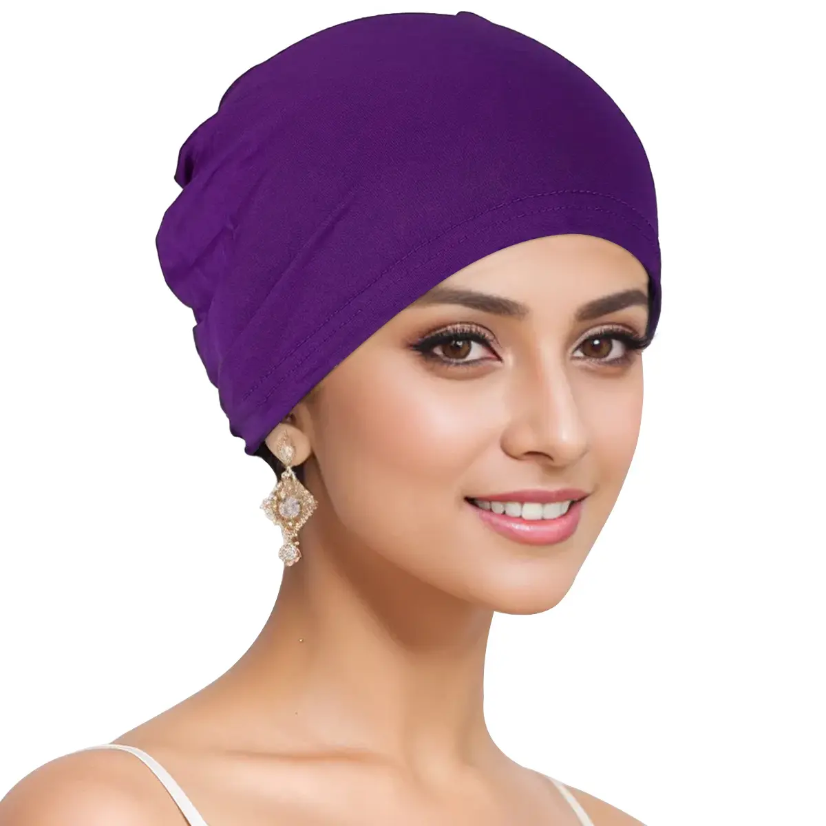 Touca Hijab para mulheres muçulmanas FF2490, boné com turbante islâmico, touca para mulheres, touca longa para Hijab