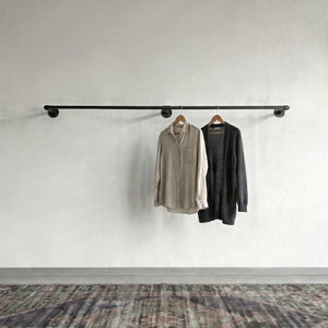 <span class=keywords><strong>Étagère</strong></span> murale en métal pour vêtements, support de rangement robuste, tringle de placard, suspension de vêtements, style vintage rétro, <span class=keywords><strong>étagère</strong></span>s de garage - Product Image 3