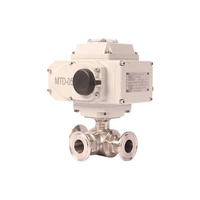 Vanne à boisseau sphérique motorisée 3 voies à raccord sanitaire Tri-Clamp, mini-vanne à boisseau sphérique en acier inoxydable pour refroidissement liquide de rack de serveur, centre de données CDU