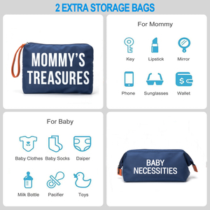 <span class=keywords><strong>Bolso</strong></span> de viaje impermeable para cambio de pañales, bolsa <span class=keywords><strong>azul</strong></span> para pañales de bebé, mochila con almohadilla cambiante, novedad - Product Image 4