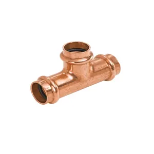 Copper Pipe Fitting Manufacturer Straight Connector Elbow Tee Gas Equal Tee with Stop End