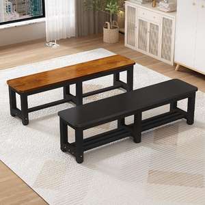 Banc d'entrée en bois massif, banc long commercial durable, tabouret de vestiaire, banc de rangement pour chaussures d'extérieur, utilisation unisexe pour enfant - Product Image 4