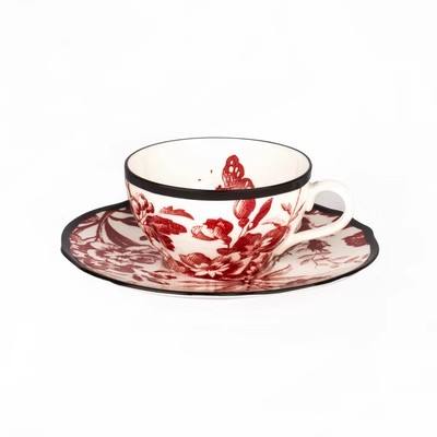 Red cup saucer