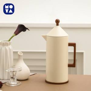 नई आगमन डबल दीवार स्टेनलेस स्टील टंबलर स्पाट-आकार के इन्सुलेट पानी के लकड़ी हैंडल वैक्यूम फ्लैस्क आर्बलिक कॉफी पॉट - Product Image 2