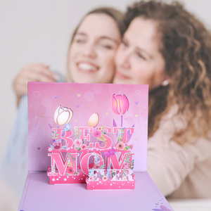 Novedad, Tarjetas de Felicitación Musicales LED 3D Emergentes Personalizadas con Impresión Offset en Papel para Regalo del Día de la Madre - Product Image 1