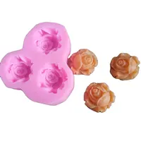 Molde de sabonete 3d de rosas, ferramentas de decoração de bolo de chocolate, fondant, de silicone, usado para criar facilmente o açúcar