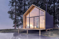 Maison préfabriquée modulaire multifonctionnelle en bois, studio/jonction pour jardin, intérieur moderne |   Salon