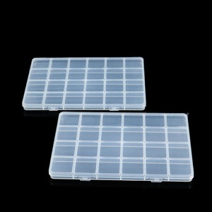 <b>Flat</b> <b>Box</b> 24 Compartment Transparent Storage <b>Box</b> With Lid For Jewelry DIY Organizing Small Parts Accessories - Product Image 1