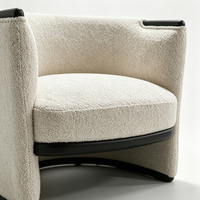 Fauteuil de salon moderne en tissu bouclé Teddy, idéal pour hôtel, maison ou salon.