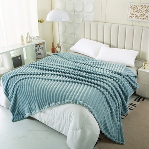 Plaid en <span class=keywords><strong>fausse</strong></span> <span class=keywords><strong>fourrure</strong></span> de lapin rayé, épais et doux, idéal pour canapé, doux pour la peau - Product Image 1