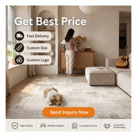 Tapis d'appoint beige chiné de qualité supérieure, texture variée, toucher doux, tapis de sol aux tons neutres pour salon moderne