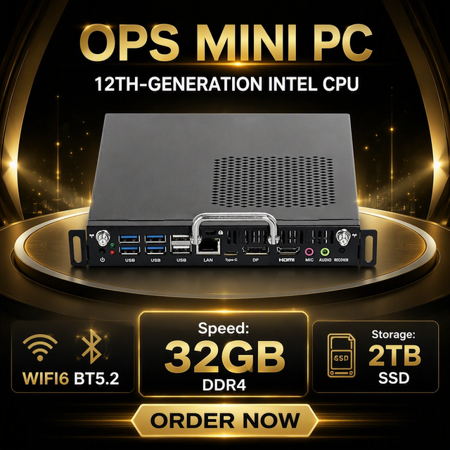OPS Mini PC Module INYUDA M12U M13U 12th/13th Gen Intel Core I5 I7 Fanless PC for Interactive Whiteboard Use