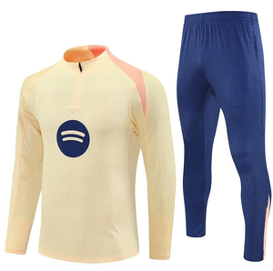 남성용 하프 지퍼 긴팔 스포츠웨어 수분 위킹 러닝 트레이닝 세트 도매 맞춤형 축구 팀 유니폼 - Product Image 1