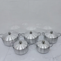 Ensemble de 5 casseroles en aluminium sans revêtement, best-seller transfrontalier, design minimaliste moderne, compatible gaz, cadeau de cuisine