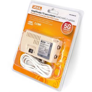 Amplificador de señal para TV interna UHF/VHF con 2 salidas, mejora la recepción y la calidad de imagen en múltiples dispositivos. - Product Image 2