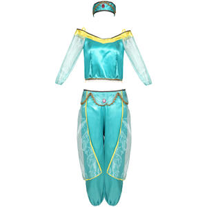 Conjunto de disfraz de princesa jazmín con lámpara mágica de Aladdín para mujer, disfraz de Halloween, disfraz de <span class=keywords><strong>Aladdin</strong></span> para adulto, 2 uds., 2 uds. - Product Image 2