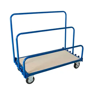 Industrial 600KG Load Capacity Wood Platform Metal Panel Moving Dolly Trolley