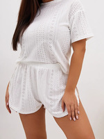 Pyjama d'été décontracté pour femme grande taille, ensemble short et chemise de nuit élastique à la taille, populaire et abordable, tailles XL-4XL