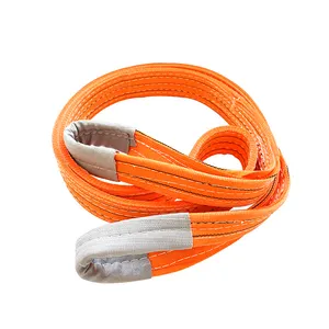 1-10 Ton PE Flat Webbing Sling Lifting Belt Color Code Lifting Belt Sling 6m Flat Braided Lifting Slings