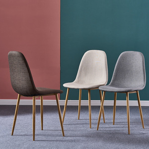 Modern Design Factory Direct Sale <b>Grey</b> Fabric <b>Velvet</b> Dining <b>Chair</b> with Upholstered Seat and Back - Product Image 2