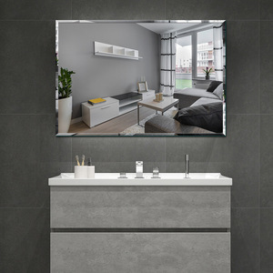 กระจกห้องน้ำแบบไร้กรอบดีไซน์ติดผนังแบบไม่ต้องเจาะ - Product Image 2