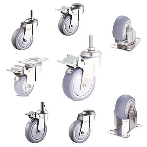 Beliebter Stil Produkt Edelstahl 3/4/5 Zoll 80-130kg Last nivellierung Krankenhaus Starre Lenk rolle - Product Image 1