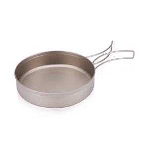 Ensemble de cuisine en titane personnalisé avec logo, léger, pour camping en plein air, avec poignée pliable sablée, pour poêles à frire - Product Image 5