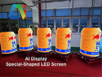 Layar LED Video Wall HD P2.9 Kreatif untuk Penjualan, Dapat Digunakan di Dalam dan Luar Ruangan, Fleksibel, untuk Menampilkan Botol Bir, Layar LED Kaleng Tarik