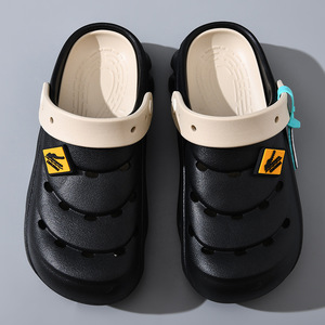 รองเท้าแตะผู้ชายพิมพ์ลาย 3 มิติ พื้นหนา 3-5 ซม. เพิ่มความสูง ระบายอากาศได้ดี พื้นรองเท้า EVA กันลื่น ใส่ได้ทั้งฤดูใบไม้ผลิและฤดูร้อน ทนต่อการเสียดสี - Product Image 4