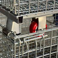 Grand panier de transport pliable en treillis métallique en acier inoxydable avec roues robustes, capacité de 1500 kg, conception durable et peu encombrante pour atelier