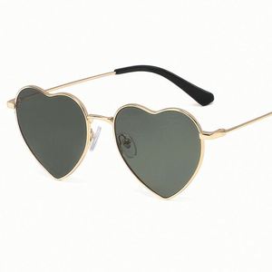 Lunettes de soleil pour femme avec logo personnalisé, monture fine, en métal, protection UV400, forme cœur - Product Image 5