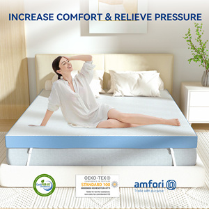 Surmatelas en mousse à mémoire de forme pour soulager la pression, avec housse amovible et lavable en soie glacée rafraîchissante, coussin de confort pour chambre à coucher - Product Image 4
