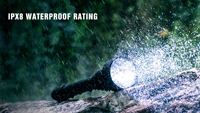 Lampe torche tactique LED rechargeable en aluminium haute puissance 2300LM pour T70, étanche IP68, faisceau 1000M+, idéale pour le camping et la chasse