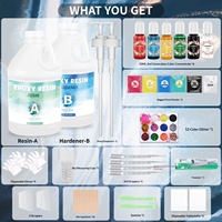 Kit de 2 gallons de résine époxy transparente et durcisseur AB, colle époxy pour acier, résine époxy liquide