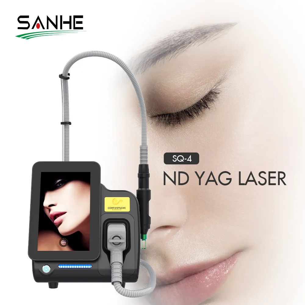 Máquina de remoção de tatuagem a laser portátil, Q-SWITCH nd yag, peeling de carbono, com 1064nm e 532nm