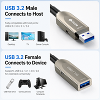 Câble d'extension optique USB 3.1 Biaze 10 Gbit/s, USB Mâle-Femelle, Prolongateur Optique Actif en PVC pour Caméra, PC et Équipement Industriel