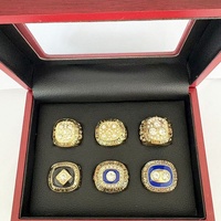 Edmonton Oilers Championship Ensemble de 6 bagues élégantes en alliage plaqué or Vente directe en usine de bijoux de mode à la mode