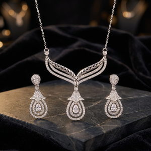 Ensemble de collier et boucles d'oreilles RAKOL SP415 pour femmes et hommes, avec zircon, bijoux pour anniversaire et mariage, tendance 2021 - Product Image 3