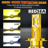 Phare LED Redsea Super Lumineux 16000Lm 160W 3 Couleurs de Lumière Contrôle par APP R36T Kit Focos Accessoires Auto Lumière LED Voiture H4 H7 H11
