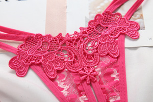 HD216 Perizoma Sexy in Pizzo Seducente <span class=keywords><strong>di</strong></span> <span class=keywords><strong>Lusso</strong></span> Leggero con Ricamo a Vita Bassa e Apertura all'Inguine per Donne - Product Image 3