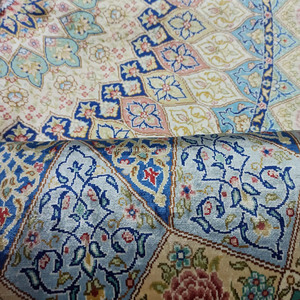 6x9 Qum estilo medallón diseño azul oro anudado a mano alfombras persas seda hecha a mano para árabe Dubai UAE - Product Image 4