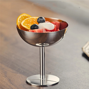 Стаканы для десертов и мороженого из нержавеющей стали, многоразовые бокалы для коктейлей и напитков, высокие бокалы для вина и салата, чаши для мороженого для бара и KTV - Product Image 4